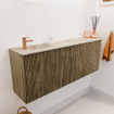 Mondiaz JOYA-DLUX 111.6cm toiletmeubel - ronding rechts kleur Dusk - Wastafel FAYE positie Links 1 kraangat kleur Frappe. SW1423184