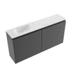 MONDIAZ TURE-DLUX 100cm toiletmeubel Dark Grey. EDEN wastafel Opalo positie links. Zonder kraangat. SW1105228