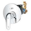 Grohe Euroeco Mitigeur baignoire - encastrable - avec levier - inverseur - rond - Chrome SW1077321