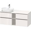 Duravit D-neo Meuble sous vasque 140x55x66.4cm 4 tiroirs Blanc haute brillance SW641331