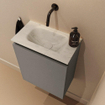 MONDIAZ TURE-DLUX Meuble toilette - 40cm - Smoke - EDEN - vasque Opalo - position centrale - sans trou de robinet SW1126207
