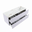 MONDIAZ VICA-DLUX Ensemble meuble de salle de bains - 120cm - meuble bas Cale - 4 tiroirs - lavabo encastré Cloud à droite - sans trous de robinet - version haute 60cm - Frappe SW1089055