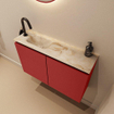 MONDIAZ TURE-DLUX Meuble toilette - 80cm - Fire - EDEN - vasque Frappe - position gauche - 1 trou de robinet SW1102739
