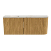 Mondiaz JOYA-DLUX 101.6cm toiletmeubel - ronding rechts kleur Oak - Wastafel FAYE positie Links Zonder kraangat kleur Frappe. SW1421934