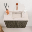 Mondiaz JOYA-DLUX 50cm toiletmeubel - kleur Shadow - Wastafel FAYE positie Rechts Zonder kraangat kleur Nata. SW1424937
