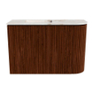 Mondiaz JOYA-DLUX 61.6cm toiletmeubel - ronding rechts kleur Ruby - Wastafel FAYE positie Links 1 kraangat kleur Frappe. SW1423493