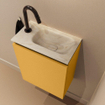 MONDIAZ TURE-DLUX meuble WC 40 cm Ocher. EDEN lavabo Ostra position droite. Avec 1 trou de robinet. SW1104909
