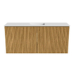 Mondiaz JOYA 90cm meuble de salle de bains - couleur Oak - Vasque FAYE position Milieu 1 trou de robinet couleur Talc. SW1421119