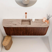 Mondiaz JOYA-DLUX Meuble de toilette 113,2 cm - arrondis gauche et droite couleur Ruby - Vasque FAYE position Milieu Sans trou de robinet couleur Arena SW1425322
