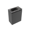 MONDIAZ TURE-DLUX meuble WC 40 cm Dark Grey. EDEN lavabo Lava position gauche. Avec 1 trou de robinet. SW1103759