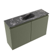 MONDIAZ TURE-DLUX Meuble toilette - 80cm - Army - EDEN - vasque Lava - position centrale - sans trou de robinet SW1103711