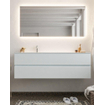 Mondiaz VICA Ensemble de meuble de salle de bain - 150cm - meuble sous-vasque argile - 2 tiroirs - lavabo lune gauche - 1 trou de robinet - version XL 60cm haut SW1091194