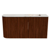 Mondiaz JOYA-DLUX Meuble de toilette 81,6cm - arrondi gauche couleur Ruby - Vasque FAYE position Droite 1 trou de robinet couleur Frappe SW1423494