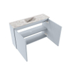 MONDIAZ TURE-DLUX Meuble toilette - 80cm - Clay - EDEN - vasque Glace - position centrale - 1 trou de robinet SW1103213