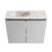 MONDIAZ TURE-DLUX Meuble toilette - 60cm - Plata - EDEN - vasque Glace - position gauche - sans trou de robinet SW1103441