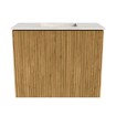 Mondiaz JOYA-DLUX 50cm toiletmeubel - kleur Oak - Wastafel FAYE positie Midden Zonder kraangat kleur Ostra. SW1422204