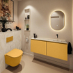 MONDIAZ TURE-DLUX 120cm toiletmeubel Ocher. EDEN wastafel Ostra positie rechts. Zonder kraangat. SW1104931