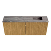 Mondiaz JOYA-DLUX 100cm toiletmeubel - kleur Oak - Wastafel FAYE positie Rechts Zonder kraangat kleur Sombra. SW1424269