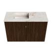 Mondiaz JOYA-DLUX 60cm toiletmeubel - kleur Walnut - Wastafel FAYE positie Links 1 kraangat kleur Frappe. SW1422282