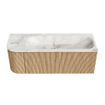 MONDIAZ KURVE-DLUX 125cm Meuble salle de bain avec module 25 G - couleur Oak - 1 tiroir - 1 porte - vasque BIG MEDIUM droite - 1 trou de robinet - couleur Frappe SW1137347