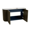 Mondiaz JOYA-DLUX 83.2cm toiletmeubel - ronding links en rechts kleur Shadow - Wastafel FAYE positie Midden Zonder kraangat kleur Opalo. SW1422960