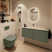 MONDIAZ TURE-DLUX meuble de toilettes 120cm Army. Lavabo EDEN Ostra position milieu. Sans trou de robinet. SW1104732