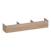 BRAUER Embrace meuble sous-lavabo - 219.8x35x45.5cm - avec 3 tiroirs à fermeture douce - sans poignée - 0 découpes pour siphon - chêne massif - lattes chêne naturel SW445125