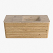 Mondiaz CIRO-DLUX Badkamermeubelset - 120x45x50cm - Solid surface wastafel Arena - 1 wasbak Rechts - 1 kraangat - 2 lades - Oak SW1531346