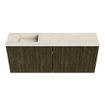 Mondiaz JOYA-DLUX 100cm meuble de salle de bains - couleur Shadow - Vasque FAYE position Gauche 1 trou de robinet couleur Meli. SW1424904