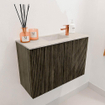 Mondiaz JOYA-DLUX 60cm meuble de salle de bains - couleur Shadow - Vasque FAYE position Milieu 1 trou de robinet couleur Ostra. SW1422971