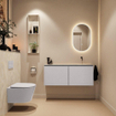 MONDIAZ TURE-DLUX meuble WC 120 cm Cale. EDEN lavabo Ostra position droite. Sans trou de robinet. SW1104771