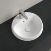 Villeroy & boch architectura lavabo à encastrer 45x45x17cm rond 1 trou pour robinet sans trou de trop-plein céramique blanche alpin brillant SW762353