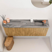 Mondiaz JOYA-DLUX 111.6cm toiletmeubel - ronding links kleur Oak - Wastafel FAYE positie Rechts 1 kraangat kleur Sombra. SW1424293