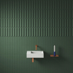 Clou Flush 3 fontein 36x18x9cm kraangat links aluite Wit mat SW9365