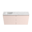 MONDIAZ TURE-DLUX Meuble WC 100cm Rosee. Lavabo EDEN Opalo position gauche. Sans trou de robinet. SW1104507