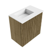 Mondiaz JOYA 40cm toiletmeubel - kleur Dusk - Wastafel FAYE positie Links Zonder kraangat kleur Talc. SW1421559