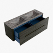 Mondiaz CIRO-DLUX Meuble de salle de bains - 140x45x50cm - Plan vasque Solid surface Sombra - 2 vasques Double - 2 trous de robinetterie - 4 tiroirs - Shadow SW1532765