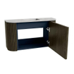 Mondiaz JOYA-DLUX 73.2cm toiletmeubel - ronding links en rechts kleur Shadow - Wastafel FAYE positie Midden Zonder kraangat kleur Glace. SW1422786