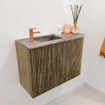 Mondiaz JOYA-DLUX Meuble de salle de bains 61.6cm - arrondi droite couleur Dusk - Vasque FAYE position Gauche 1 trou de robinet couleur Oza SW1425995
