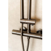 Fortifura Calvi Ensemble de douche pluie - thermostatique - douche principale de 25 cm - flexible en métal - douchette à main - Gunmetal PVD brossé SW1204408