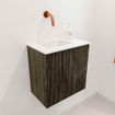 Mondiaz JOYA 40cm toiletmeubel - kleur Shadow - Wastafel FAYE positie Links Zonder kraangat kleur Talc. SW1421387