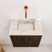 Mondiaz JOYA-DLUX Meuble de toilette 40cm - couleur Walnut - Vasque FAYE position Milieu Sans trou de robinet couleur Nata SW1424460