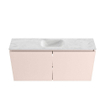 MONDIAZ TURE-DLUX Meuble toilette - 100cm - Rosee - EDEN - vasque Opalo - position centrale - sans trou de robinet SW1104539