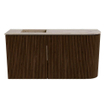 Mondiaz JOYA-DLUX 81.6cm toiletmeubel - ronding rechts kleur Walnut - Wastafel FAYE positie Links Zonder kraangat kleur Arena. SW1424353