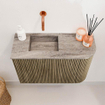 Mondiaz JOYA-DLUX Meuble de toilette 61,6cm - arrondi droit couleur Dusk - Vasque FAYE position Gauche Sans trou de robinet couleur Oza. SW1425999