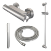 BRAUER Stripe Opbouw Douche Thermostaatkraan - SET 01 - glijstang - staaf handdouche - doucheslang - RVS-kleurig geborsteld PVD SW1435045