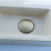 FugaFlow Eccelente Pietra Ensemble de fontaine - 37,5x18,5x9cm - céramique - trou de robinet à gauche - robinet de fontaine en laiton brossé - bouchon de vidange - siphon abaissé - Beige mat SW1469032