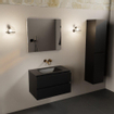 Mondiaz AIVY Ensemble de meuble - 80x45x50cm - 0 trous de robinet - 1 vasque Urban Solid surface - Centre - 2 tiroirs - sans miroir - MDF Urban SW892175