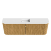 Mondiaz JOYA 123.2cm toiletmeubel - ronding links en rechts kleur Oak - Wastafel FAYE positie Midden 1 kraangat kleur Talc. SW1421139