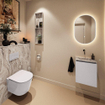 MONDIAZ TURE-DLUX Meuble WC 40 cm Cale. EDEN lavabo Glace position milieu. Sans trou de robinet. SW1103182